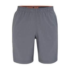 UNDER ARMOUR Športové nohavice 'Woven Graphic Wordmark'  biela / sivá / oranžová