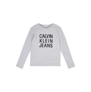 Calvin Klein Jeans Tričko  sivá melírovaná / čierna