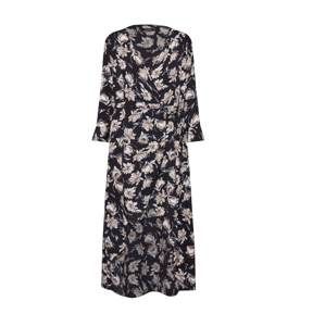 Boohoo Letné šaty 'Floral Wrap Maxi Dress'  čierna / biela