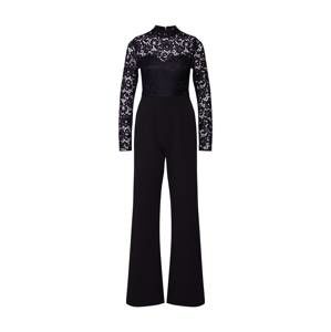 Missguided Overal 'Lace Top Long Sleeved Jumpsuit'  čierna