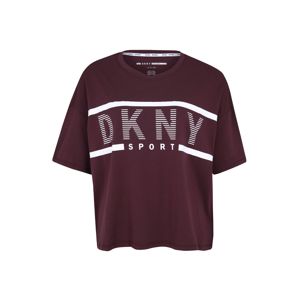 DKNY Sport Funkčné tričko 'CROPPED LOGO TEE'  bordové / biela
