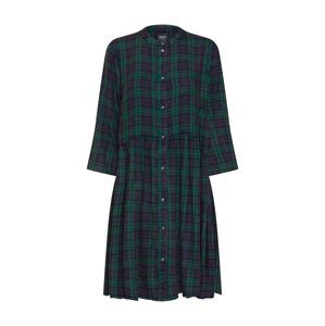 ONLY Košeľové šaty 'onlCHICAGO 2/4 CHECK DNM DRESS'  tmavomodrá / zelená