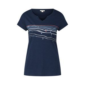 ESPRIT Tričko 'AW Print Tee'  námornícka modrá / svetlomodrá / lososová / strieborná / biela