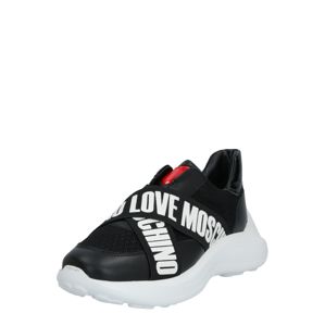 Love Moschino Slip-on obuv 'SUPER HEART'  čierna / biela