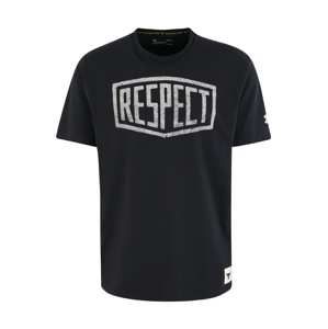 UNDER ARMOUR Funkčné tričko 'PROJECT ROCK GRAPHIC RESPECT SS'  čierna / biela