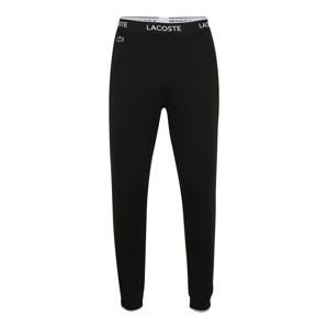 LACOSTE Pyžamové nohavice 'Loungewear'  čierna / biela