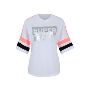 Superdry Funkčné tričko 'STREETSPORT TEE'  čierna / biela / strieborná / koralová