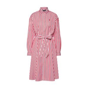 POLO RALPH LAUREN Košeľové šaty 'LS ELA SD-LONG SLEEVE-CASUAL DRESS'  červené / biela