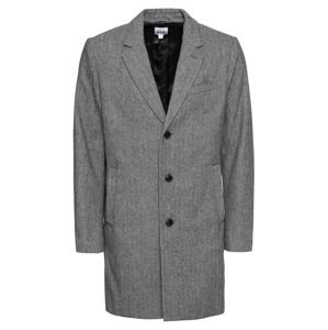 GAP Prechodný kabát 'WOOL-BLEND HERRINGBONE TOPCOAT'  sivá / čierna
