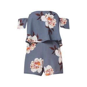 Missguided Overal 'GREY FLORAL BARDOT PLAYSUIT'  sivá