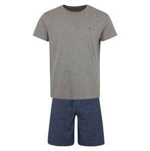 Tommy Hilfiger Underwear Krátke pyžamo 'CN SS SHORT SET CHECK'  tmavomodrá / sivá