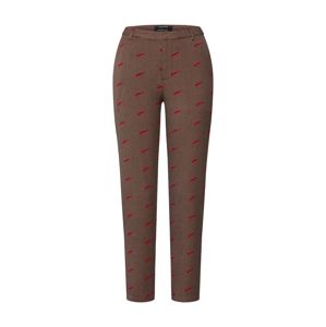 SCOTCH & SODA Chino nohavice 'Tailored pants with allover flock print'  hnedé