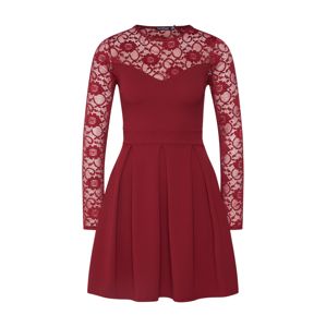 Boohoo Kleid 'Lace Insert Long Sleeve Skater Dress'  červené