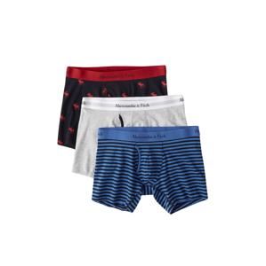 Abercrombie & Fitch Boxerky 'BTS19-FALL/HOLIDAY BB MULTIPACK 1CC'  modré / sivá