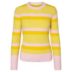 PIECES Tričko 'Pcbelka LS Knit'  žlté / svetložltá / ružová