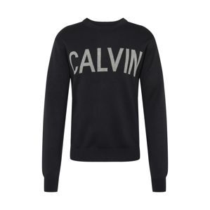 Calvin Klein Jeans Mikina 'CALVIN'  sivá / čierna