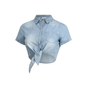 MAMALICIOUS Bluse 'MLHAYLE S/S CROPPED SHIRT A.'  modré