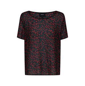 OBJECT Shirt 'OBJKIMBRIELLA S/S TOP'  červené / čierna