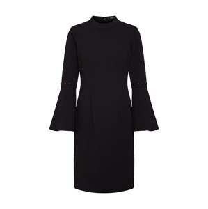 DKNY Kokteilové šaty 'Long bell sleeve'  čierna