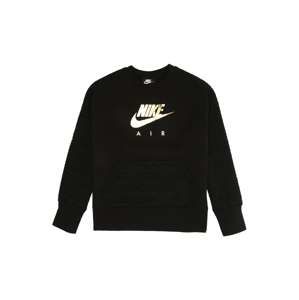 Nike Sportswear Mikina 'G NSW AIR FLC TOP'  zlatá / čierna