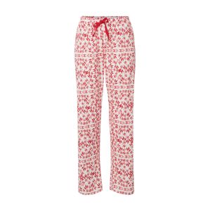 CALIDA Pyžamové nohavice  biela / svetločervená