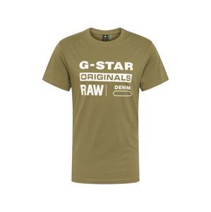 G-Star RAW Tričko 'Graphic 8'  kaki / biela