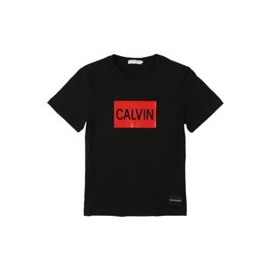 Calvin Klein Jeans Tričko 'CALVIN LOGO REGULAR FIT TEE'  červené / čierna