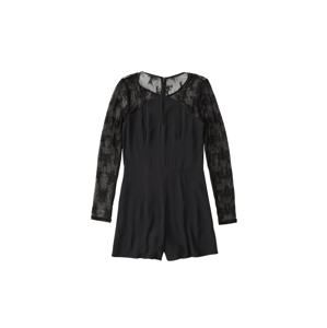 Abercrombie & Fitch Overal 'DTC SHEER LACE SLEEVE ROMPER'  čierna