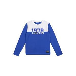 Calvin Klein Jeans Tričko 'COLOUR BLOCK 1978'  modré / biela