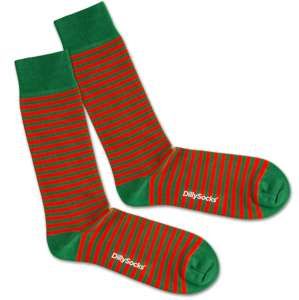 DillySocks Ponožky 'Green Liner'  zelená / červené