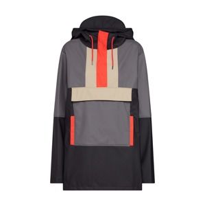 RAINS Prechodná bunda 'Color Block Anorak'  svetlosivá / oranžovo červená / čierna