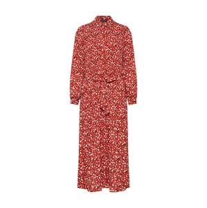 SELECTED FEMME Košeľové šaty 'Poppy'  hrdzavo červená / čierna / biela