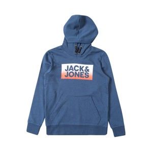 Jack & Jones Junior Mikina 'JORTOWN'  dymovo modrá / oranžová / biela