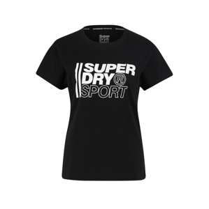 Superdry Funkčné tričko  čierna / biela