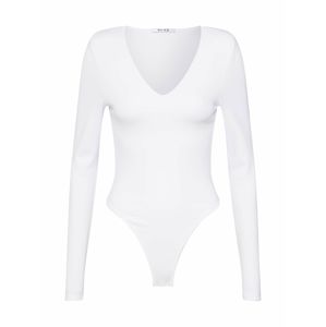 NA-KD Košeľové body 'power shoulder bodysuit'  biela