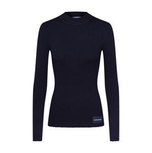 Calvin Klein Jeans Sveter 'ICONIC RIB CREW NECK'  čierna
