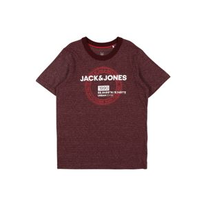 Jack & Jones Junior Tričko  vínovo červená / biela / bordová