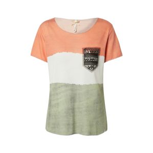 Key Largo Shirt 'WT KARMA round'  kaki / oranžová / biela