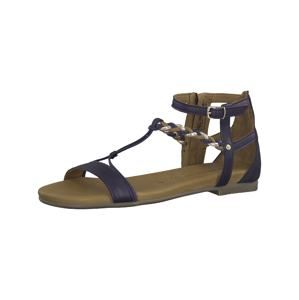 TAMARIS Remienkové sandále  hnedé / zlatá / modrofialová