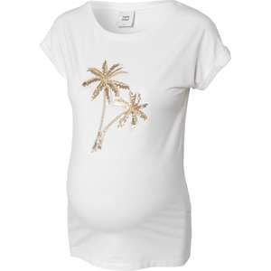 MAMALICIOUS Tričko 'Palm'  zlatá / biela