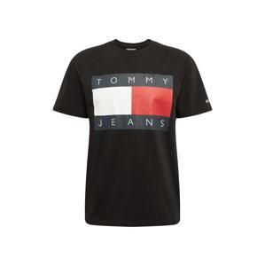 Tommy Jeans Tričko 'FLAG TEE'  červené / čierna / biela