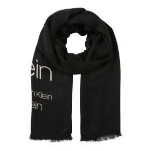 Calvin Klein Šál 'INDUSTRIAL LOGO'  čierna / biela