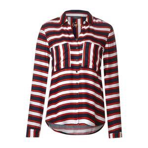 STREET ONE Blúzka 'Shirtcollar blouse with chest'  námornícka modrá / červené / biela