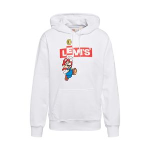 LEVI'S Sweatshirt 'NINTENDO GRAPHICPOHOODIEB'  biela / červené