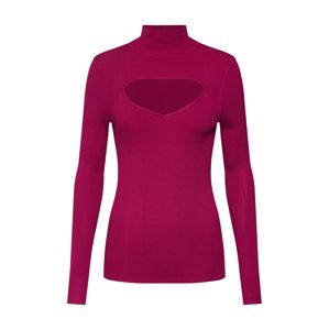 Lost Ink Sveter 'RIBBED CUT OUT ROLL NECK JUMPER'  fuksia