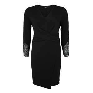 Zizzi Kokteilové šaty 'EPAULINE, L/S, DRESS'  čierna
