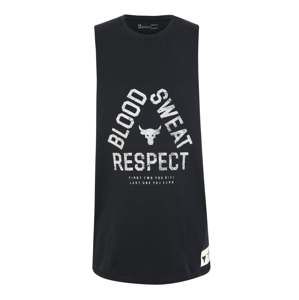 UNDER ARMOUR Funkčné tričko 'PROJECT ROCK BLOOD SWEAT RESPECT TANK'  čierna / biela
