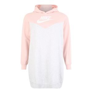 Nike Sportswear Šaty 'W NSW HRTG HOODY DRESS SB PLUS'  ružová / biela