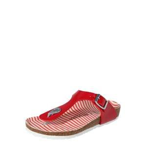 BIRKENSTOCK Sandále 'Gizeh'  červené / strieborná / biela