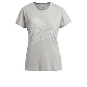 ADIDAS PERFORMANCE Funkčné tričko 'Badge of Sport'  sivá melírovaná / biela